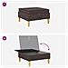 Pouf con Storage Marrone Scuro Tessuto - Foto miniatura 8