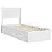 Struttura del letto con stoccaggio e testata Bianco 75 x 190 cm - Foto miniatura 3