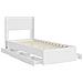 Struttura del letto con stoccaggio e testata Bianco 75 x 190 cm - Foto miniatura 4