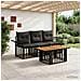 Set Divano da Giardino 4 pz Nero e Grigio scuro polyrattan - Foto miniatura 2