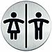 pittogramma ø 8,3cm 'toilette uomo / donna' in acciaio - Foto miniatura 5