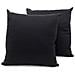 Coppia Cuscini Arredo Imbottiti Tessuto Ottoman In Tinta Unita Colore Nero 22 40x40 Nero 22 - Foto miniatura 3