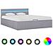 Letto Idraulico Contenitore Led Grigio Chiaro Tessuto 120x200cm - Foto miniatura 1