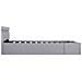 Letto Idraulico Contenitore Led Grigio Chiaro Tessuto 120x200cm - Foto miniatura 4