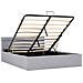 Letto Idraulico Contenitore Led Grigio Chiaro Tessuto 120x200cm - Foto miniatura 5