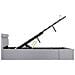 Letto Idraulico Contenitore Led Grigio Chiaro Tessuto 120x200cm - Foto miniatura 6