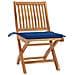 Sedie Da Giardino 2 Pz Con Cuscini Blu Reale Massello Di Teak - Foto miniatura 2