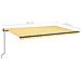 Tenda Automatica Sensore Vento e LED 500x300 cm Gialla Bianca - Foto miniatura 7