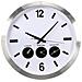 Orologio Da Parete Con 3 Fusi Orari 45,5 Cm Bianco E Argento - Foto miniatura 4