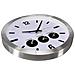 Orologio Da Parete Con 3 Fusi Orari 45,5 Cm Bianco E Argento - Foto miniatura 7
