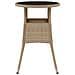 Tavolo Da Giardino 60x75 Cm Vetro Temperato E Polyrattan Beige - Foto miniatura 3