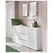 Credenza Daniel, Madia Di Design A 2 Ante 3 Cassetti, Buffet Da Soggiorno, Madia Da Cucina, 100% Made In Italy, Cm 150x40h81, Bianco Lucido - Foto miniatura 1