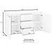 Credenza Daniel, Madia Di Design A 2 Ante 3 Cassetti, Buffet Da Soggiorno, Madia Da Cucina, 100% Made In Italy, Cm 150x40h81, Bianco Lucido - Foto miniatura 3
