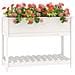Fioriera Con Mensola Bianca 111,5x54x81 Cm Legno Massello Pino - Foto miniatura 3