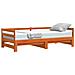 Divano Con Letto Estraibile Marrone Cera 90x190cm Massello Pino - Foto miniatura 9