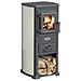 Stufa A Legna Con Struttura In Acciaio E Vano Porta Legna 5,3 Kw Karma - Beige - Foto miniatura 1
