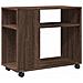 Tavolino Con Ruote Rovere Marrone 70x35x60 Cm In Truciolato - Foto miniatura 2