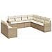 Set Divano Da Giardino 9 Pz Con Cuscini Beige In Polyrattan - Foto miniatura 2