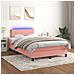 Letto a Molle con Materasso e LED Rosa 120x200 cm in Velluto - Foto miniatura 5