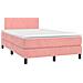 Letto a Molle con Materasso e LED Rosa 120x200 cm in Velluto - Foto miniatura 8