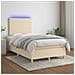 Letto a Molle con Materasso e LED Crema 120x190 cm in Tessuto - Foto miniatura 2