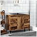 Mobile Lavabo Legno Antico 80x33x60 Cm In Legno Multistrato - Foto miniatura 3
