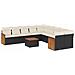 Set Divani Da Giardino 11 Pz Con Cuscini In Polyrattan Nero - Foto miniatura 2