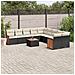 Set Divani Da Giardino 11 Pz Con Cuscini In Polyrattan Nero - Foto miniatura 1