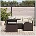 Set di divani da giardino 5 pezzi con cuscini in rattan poli marrone, Divano da giardino 2 posti con spazio di stoccaggio e cuscini in rattan poli marrone - Foto miniatura 3
