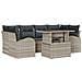 Set divani giardino 7 pezzi con cuscini Grigio Chiaro Polirattan - Foto miniatura 1