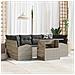 Set divani giardino 7 pezzi con cuscini Grigio Chiaro Polirattan - Foto miniatura 2
