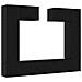 Set di mobili TV a parete in rovere nero  8 pezzi in legno truciolare, Supporto TV in rovere nero  80x30x30 cm in legno truciolare, Mobile TV a parete  - 2 pezzi in rovere nero, 30.5x30x90 cm in legno truciolare, Mobili TV  2 pezzi in rovere nero 100x30x3 - Foto miniatura 1