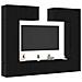 Set di mobili TV a parete in rovere nero  8 pezzi in legno truciolare, Supporto TV in rovere nero  80x30x30 cm in legno truciolare, Mobile TV a parete  - 2 pezzi in rovere nero, 30.5x30x90 cm in legno truciolare, Mobili TV  2 pezzi in rovere nero 100x30x3 - Foto miniatura 3