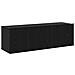 Set di mobili TV a parete in rovere nero  8 pezzi in legno truciolare, Supporto TV in rovere nero  80x30x30 cm in legno truciolare, Mobile TV a parete  - 2 pezzi in rovere nero, 30.5x30x90 cm in legno truciolare, Mobili TV  2 pezzi in rovere nero 100x30x3 - Foto miniatura 7