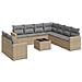 Set Divano da Giardino 10 pz con Cuscini Beige in Polyrattan - Foto miniatura 1