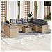 Set Divano da Giardino 10 pz con Cuscini Beige in Polyrattan - Foto miniatura 2