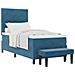Letto a Rete con Materasso e Panchina Blu Scuro 90x200 cm Velluto - Foto miniatura 1
