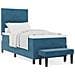 Letto a Rete con Materasso e Panchina Blu Scuro 90x200 cm Velluto - Foto miniatura 4