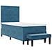 Letto a Rete con Materasso e Panchina Blu Scuro 90x200 cm Velluto - Foto miniatura 8