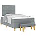 Letto con Box Spring e Materasso + Panca Grigio Chiaro 120x190 cm Tessuto - Foto miniatura 1