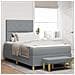Letto con Box Spring e Materasso + Panca Grigio Chiaro 120x190 cm Tessuto - Foto miniatura 2