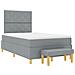 Letto con Box Spring e Materasso + Panca Grigio Chiaro 120x190 cm Tessuto - Foto miniatura 3