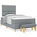 Letto con Box Spring e Materasso + Panca Grigio Chiaro 120x190 cm Tessuto - Foto miniatura 4