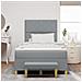 Letto con Box Spring e Materasso + Panca Grigio Chiaro 120x190 cm Tessuto - Foto miniatura 5