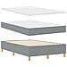 Letto con Box Spring e Materasso + Panca Grigio Chiaro 120x190 cm Tessuto - Foto miniatura 6