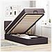 Pouf Letto con Materasso Marrone Scuro 90x200 cm in Tessuto - Foto miniatura 2