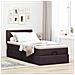Pouf Letto con Materasso Marrone Scuro 90x200 cm in Tessuto - Foto miniatura 3