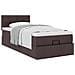 Pouf Letto con Materasso Marrone Scuro 90x200 cm in Tessuto - Foto miniatura 4