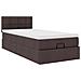 Pouf Letto con Materasso Marrone Scuro 90x200 cm in Tessuto - Foto miniatura 6