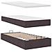 Pouf Letto con Materasso Marrone Scuro 90x200 cm in Tessuto - Foto miniatura 8
